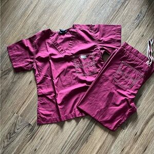 Burgundy Blue Sky Scrubs